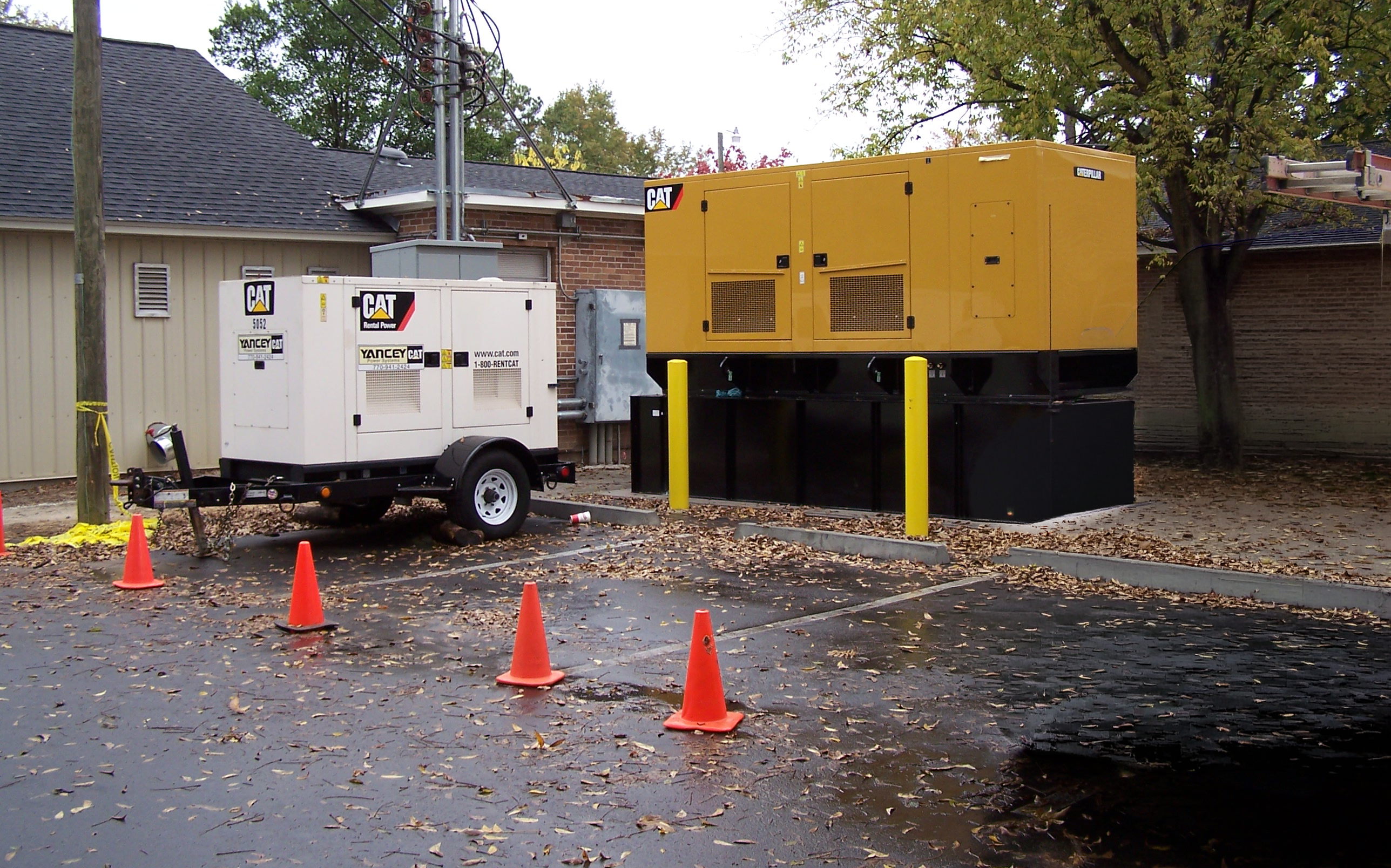 Commercial generators at a project site