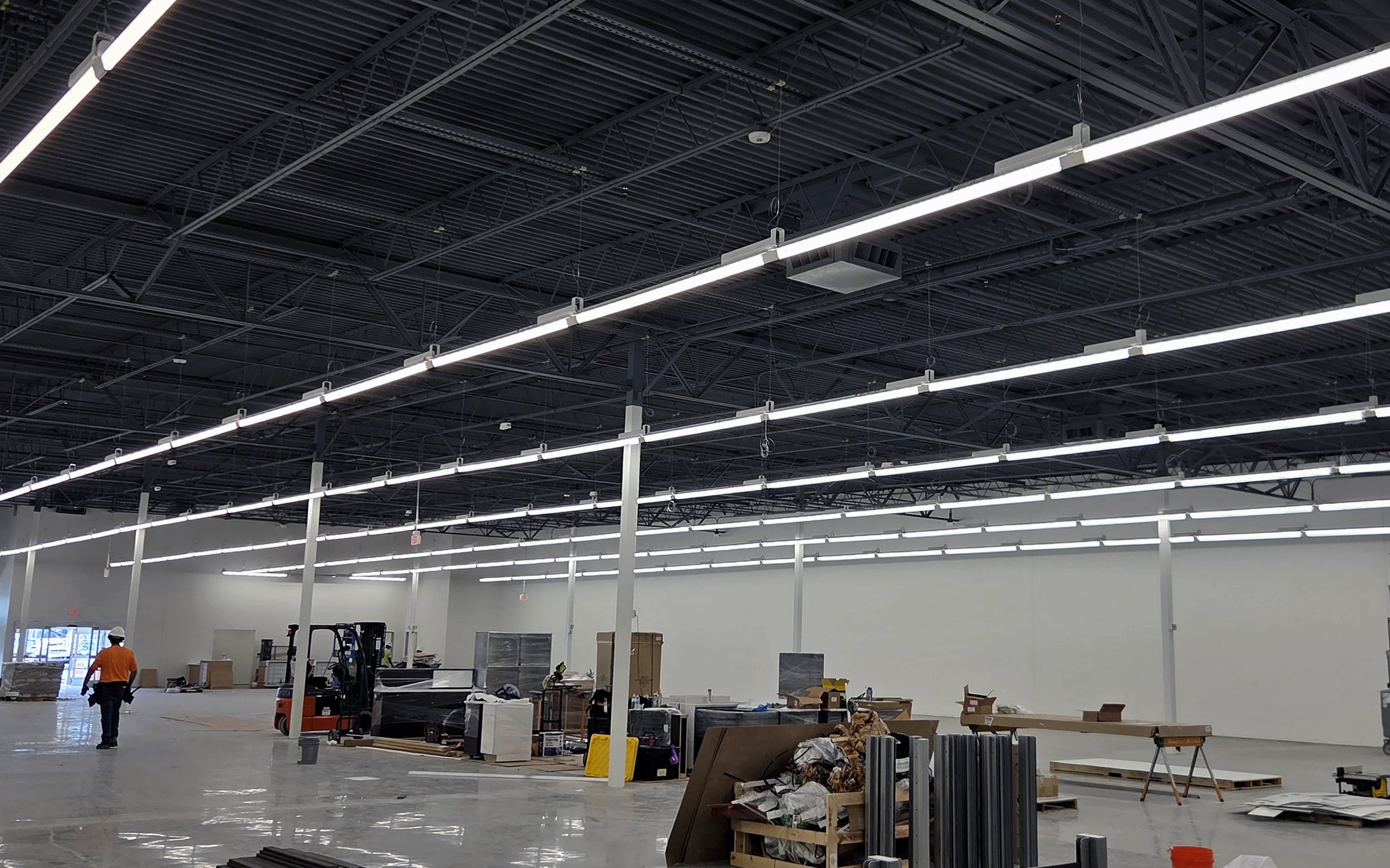 Commercial warehouse lighting installation