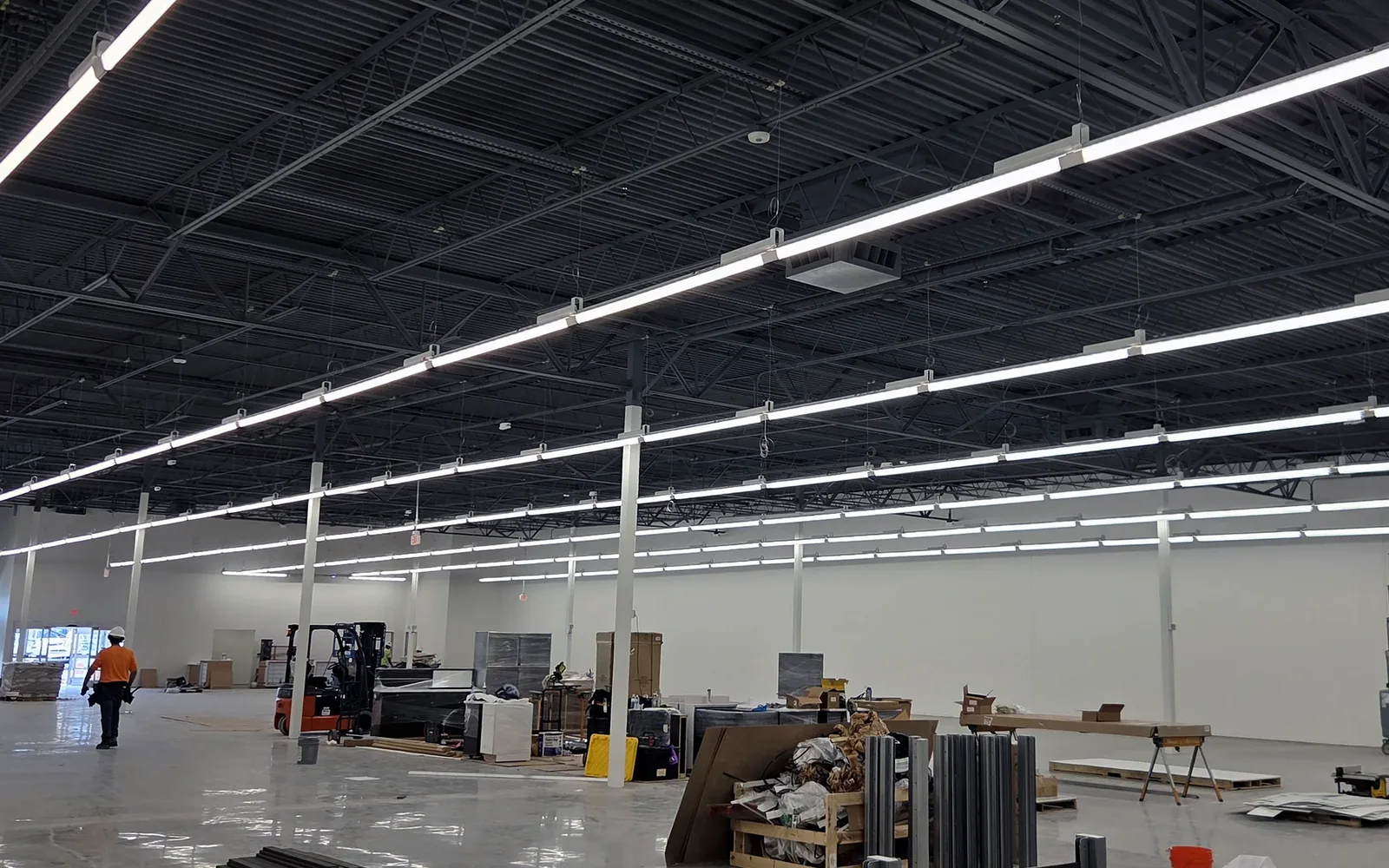 Commercial warehouse lighting installation